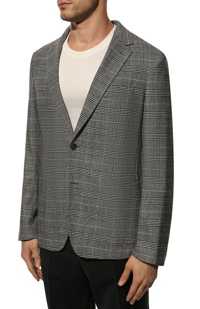 Пиджак из шерсти и вискозы BOSS черно-белого цвета по цене 48700 руб., арт. 50479484, фото 3 Пиджак из шерсти и вискозы BOSS, арт. 50479484, фото 3