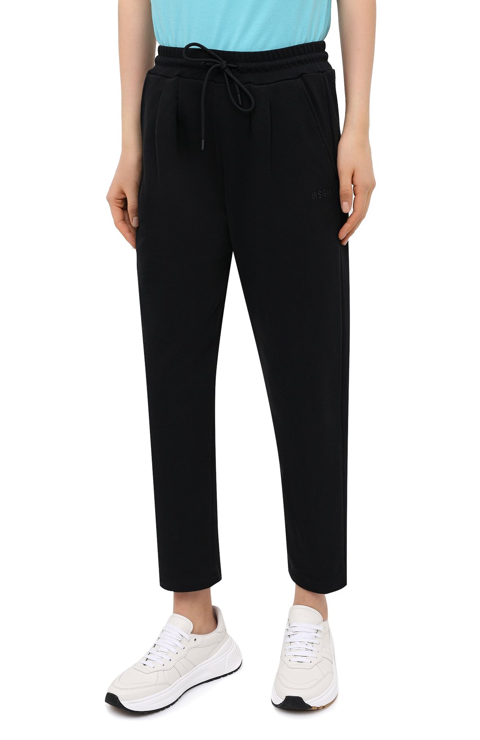 Хлопковые брюки MSGM черного цвета по цене 21050 руб., арт. 2941MDP62 207799, фото 3 Хлопковые брюки MSGM, арт. 2941MDP62 207799, фото 3