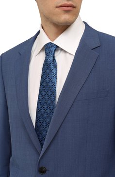 Мужской комплект из галстука и платка STEFANO RICCI синего цвета, арт. DH/49101 | Фото 2 (Принт: С принтом; Материал: Текстиль, Шелк; Материал сплава: Проставлено; Нос: Не проставлено)