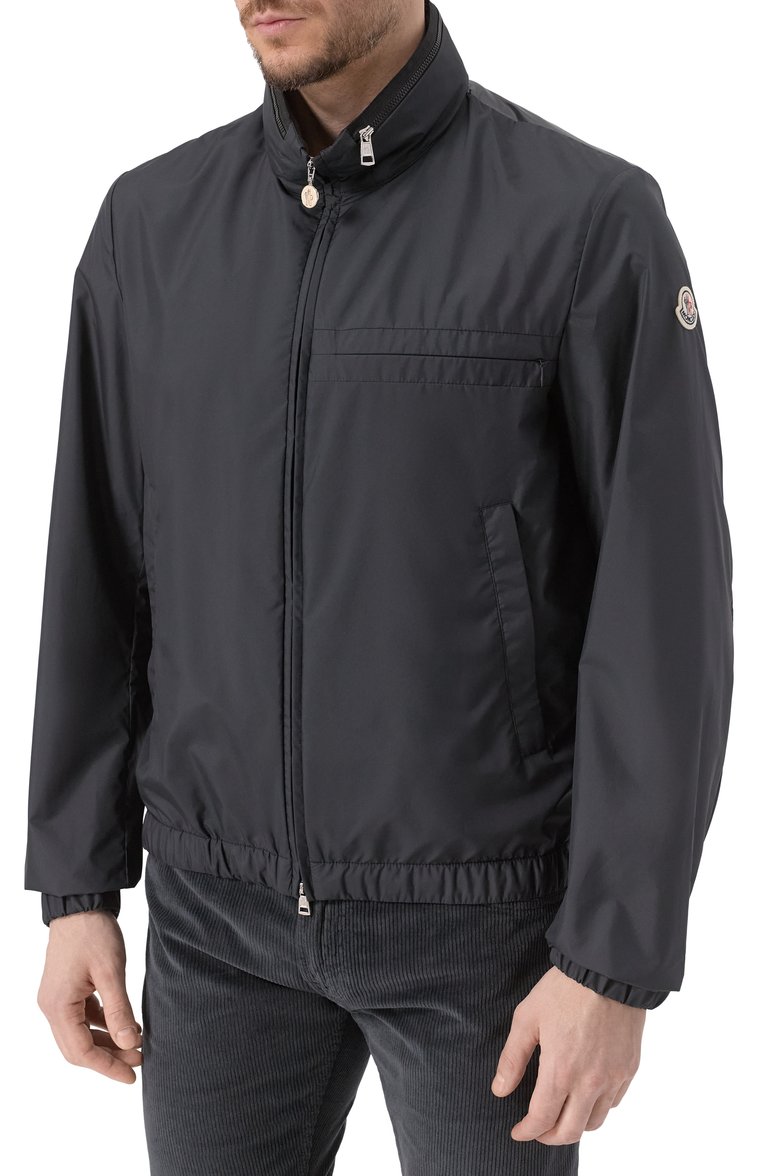 Мужская комбинированная куртка amane MONCLER черного цвета, арт. 1A00144/595ZG | Фото 3 (Длина (верхняя одежда): Короткие; Материал внешний: Синтетический материал; Рукава: Длинные; Материал подклада: Синтетический материал; Кросс-КТ: Легкие; Стили: Кэжуэл; Автоматизация ТО: Проставлено; Автоматизация состава: Проставлено)