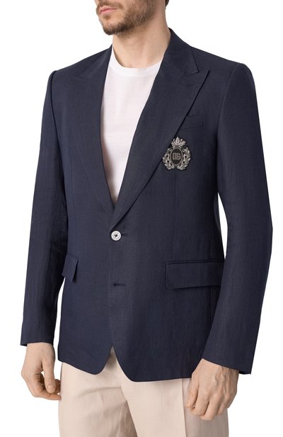 Льняной пиджак DOLCE & GABBANA, арт. G2QS6Z/FU4K6, фото 5