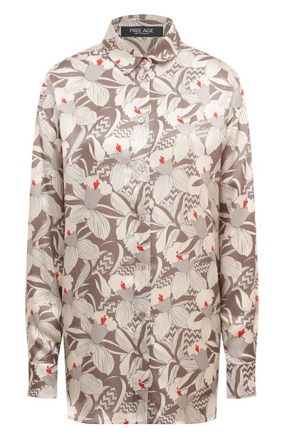 Женская рубашка из хлопка и шелка FREEAGE, арт. WW25.BL011.6001.130