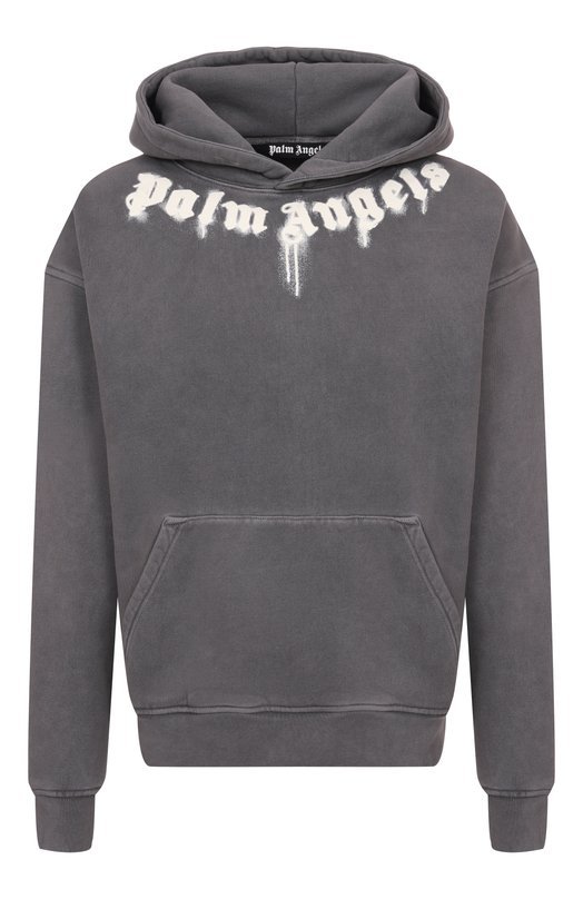 Хлопковое худи Palm Angels PMBB17DF25FLE003 Серый PMBB17DF25FLE003