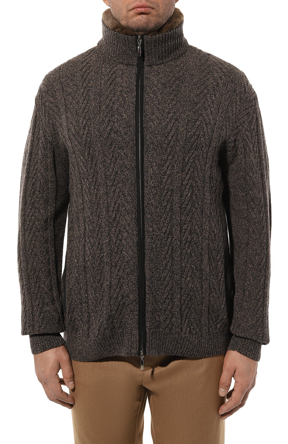 Кардиган из шерсти и кашемира ANDREA CAMPAGNA коричневого цвета по цене 133000 руб., арт. WU24-94560CARS/60_A9-CC, фото 3 Кардиган из шерсти и кашемира ANDREA CAMPAGNA, арт. WU24-94560CARS/60_A9-CC, фото 3