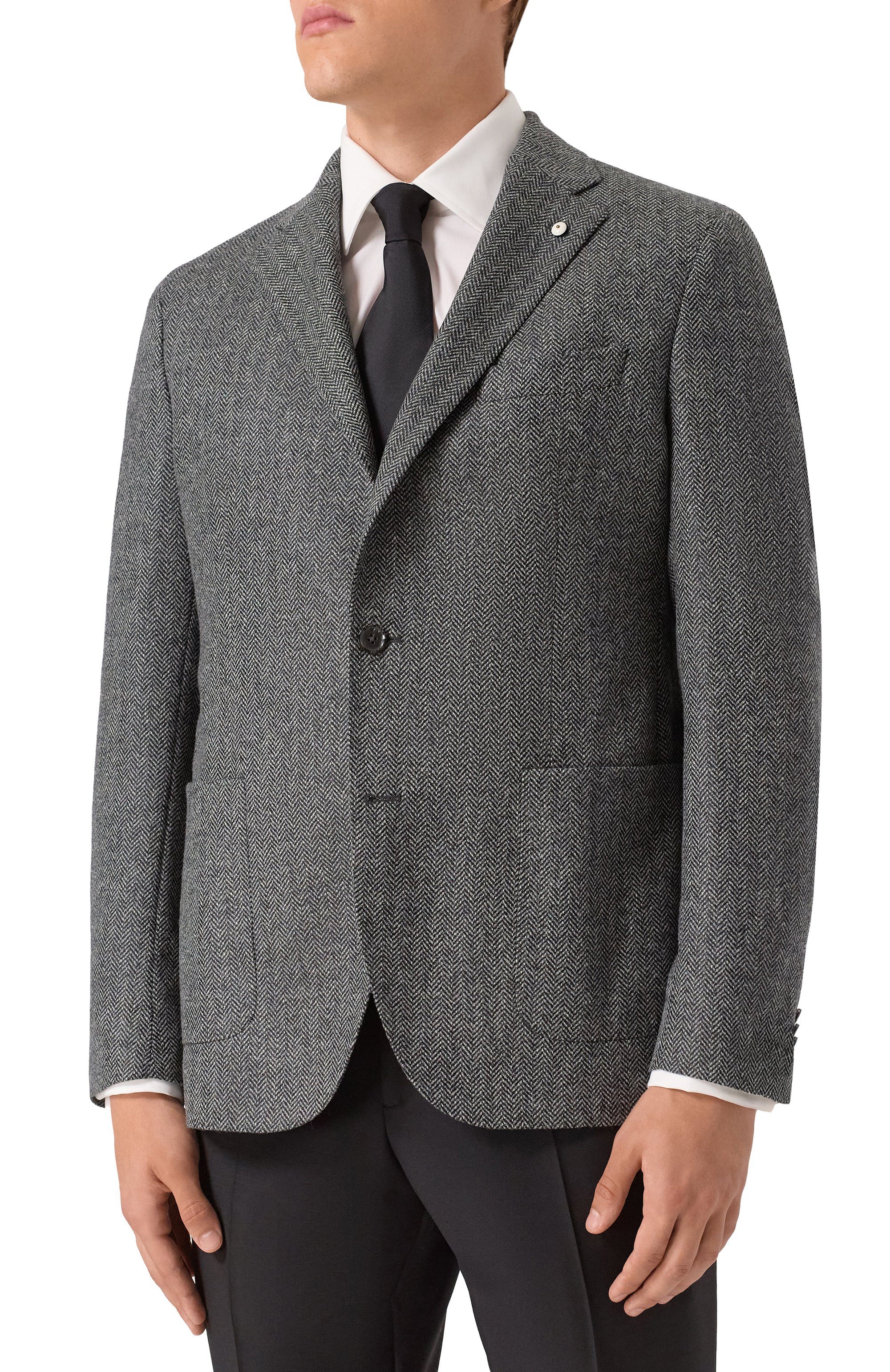 Пиджак из шерсти и кашемира L.B.M. 1911 темно-серого цвета по цене 105000 руб., арт. 2692/52617, фото 4 Пиджак из шерсти и кашемира L.B.M. 1911, арт. 2692/52617, фото 4