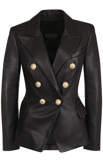 Женский двубортный кожаный жакет BALMAIN, арт. 997499/163P
