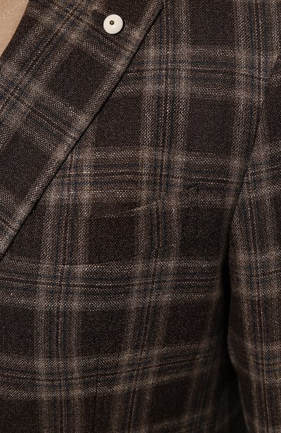 Пиджак из шелка и шерсти L.B.M. 1911 темно-коричневого цвета по цене 112500 руб., арт. 2652/32083, фото 5 Пиджак из шелка и шерсти L.B.M. 1911, арт. 2652/32083, фото 5