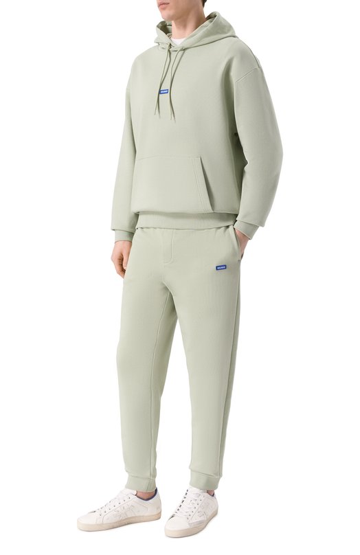 Хлопковое худи HUGO Blue 50522374 Зелёный  50522374 Фото 2