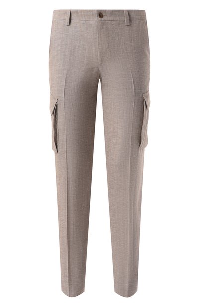 Мужские брюки-карго из шерсти и льна CORNELIANI, арт. 254L02-2514164
