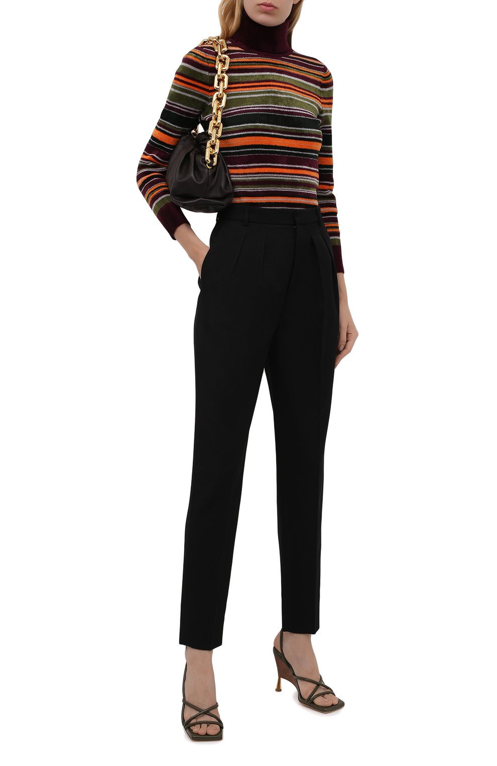 Шерстяные брюки SAINT LAURENT черного цвета по цене 96050 руб., арт. 664335/Y512W, фото 2 Шерстяные брюки SAINT LAURENT, арт. 664335/Y512W, фото 2