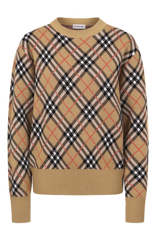 Шерстяной пуловер Burberry 8110514 Бежевый 8110514