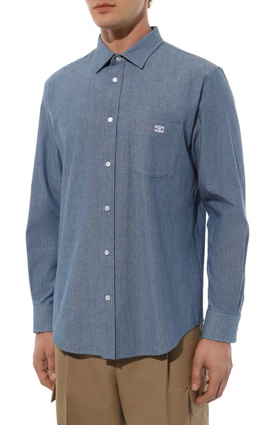 Хлопковая рубашка CELINE синего цвета по цене 89950 руб., арт. 2C14A363E, фото 3 Хлопковая рубашка CELINE, арт. 2C14A363E, фото 3