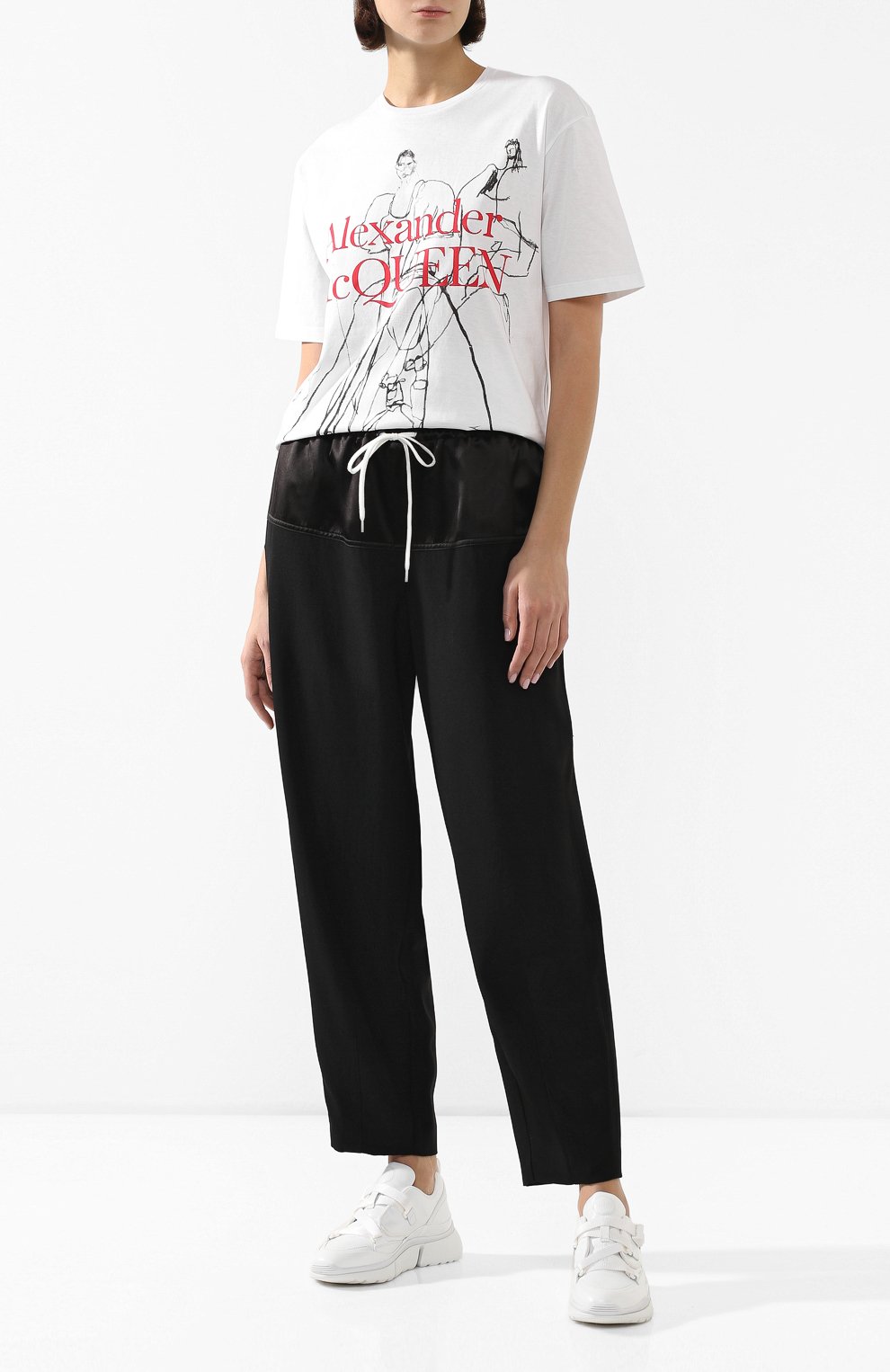 Хлопковая футболка ALEXANDER MCQUEEN белого цвета по цене 29050 руб., арт. 620650/QZABD, фото 2 Хлопковая футболка ALEXANDER MCQUEEN, арт. 620650/QZABD, фото 2