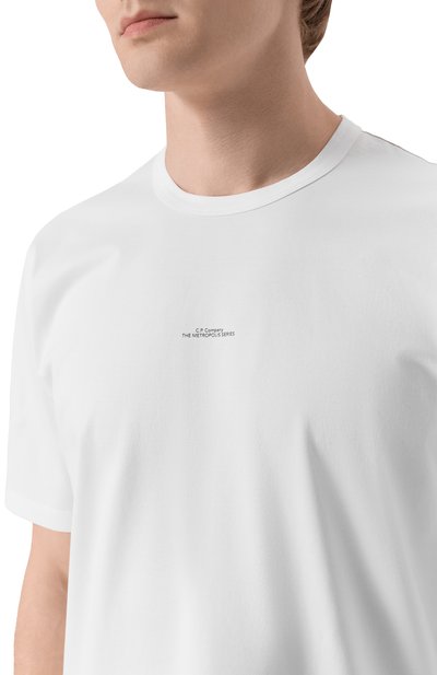 Хлопковая футболка C.P. COMPANY белого цвета по цене 16950 руб., арт. 19CLTS026A006370W, фото 5 Хлопковая футболка C.P. COMPANY, арт. 19CLTS026A006370W, фото 5