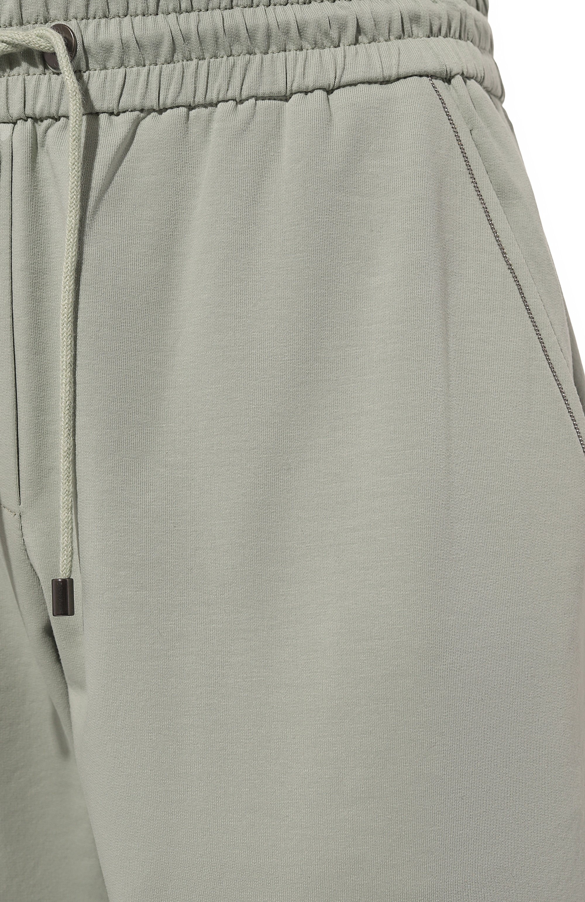 Хлопковые брюки BRUNELLO CUCINELLI светло-зеленого цвета по цене 85900 руб., арт. MH827SA399, фото 5 Хлопковые брюки BRUNELLO CUCINELLI, арт. MH827SA399, фото 5