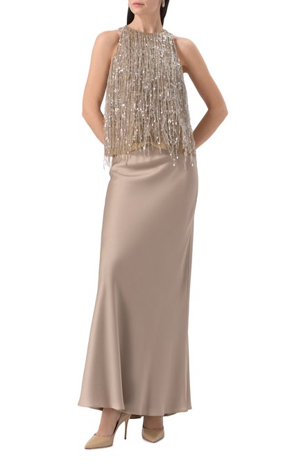Женская атласная юбка BRUNELLO CUCINELLI, арт. M0H38G3570