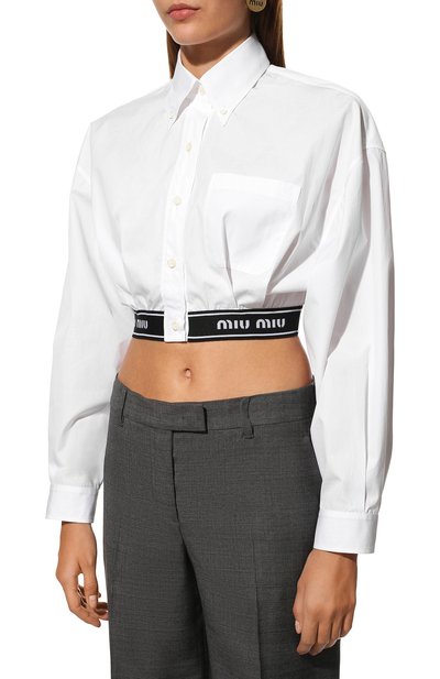 Хлопковая рубашка MIU MIU, арт. MK1435-1UCS-F0009, фото 3