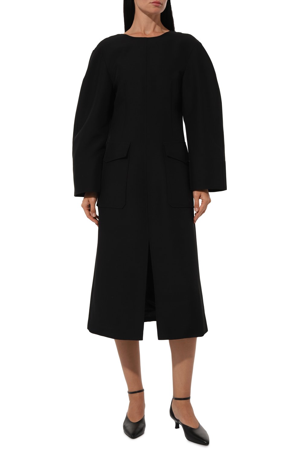 Платье из вискозы и шерсти CO черного цвета по цене 131500 руб., арт. 4449/HSF, фото 3 Платье из вискозы и шерсти CO, арт. 4449/HSF, фото 3