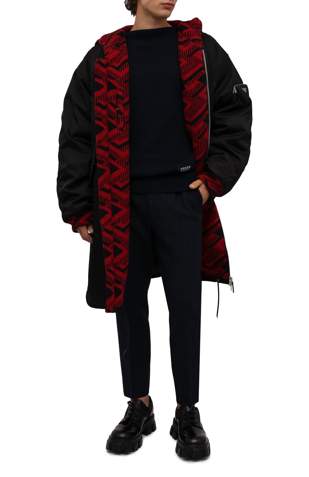 Кашемировый свитер PRADA темно-синего цвета по цене 260000 руб., арт. UMB198-1KVZ-F0008-211, фото 2 Кашемировый свитер PRADA, арт. UMB198-1KVZ-F0008-211, фото 2