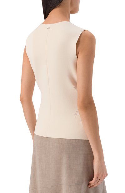 Жилет из вискозы BOSS кремового цвета по цене 25150 руб., арт. 50550866, фото 4 Жилет из вискозы BOSS, арт. 50550866, фото 4