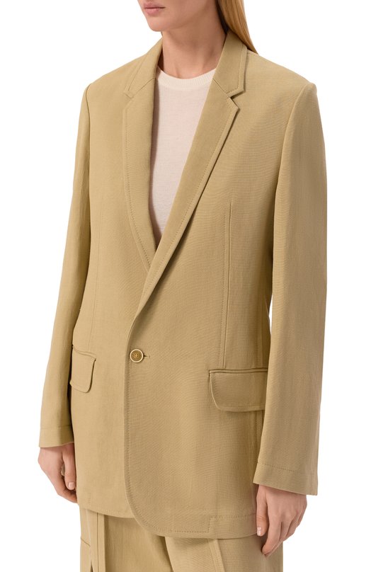 Жакет изо льна и вискозы Petar Petrov S26TJ10 Бежевый  S26TJ10 Фото 3