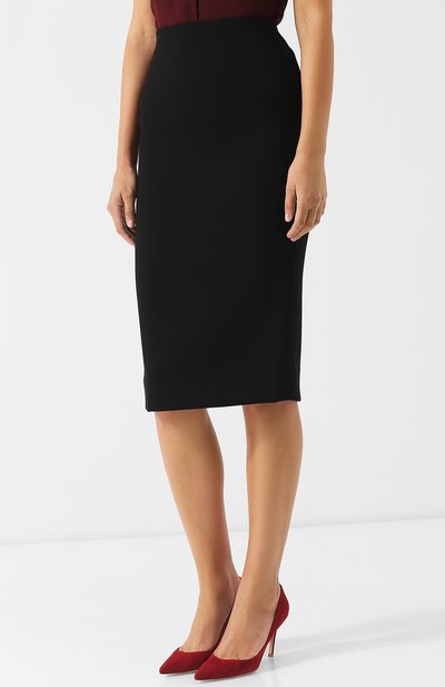 Однотонная юбка-карандаш на молнии VICTORIA BECKHAM, арт. SK PEN 3523B PAW18 B0NDED CREPE, фото 3