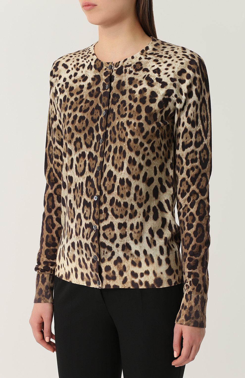 Шерстяной кардиган на пуговицах с леопардовым принтом DOLCE & GABBANA, арт. 0102/FRC01K/F86B8, фото 3
