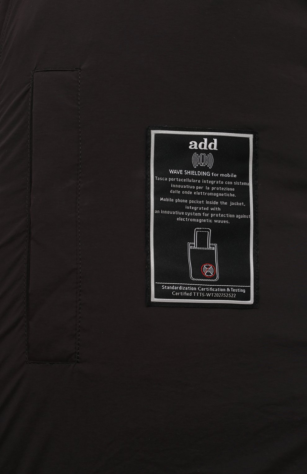 Пуховик ADD темно-серого цвета по цене 85700 руб., арт. 10AMZ26, фото 6 Пуховик ADD, арт. 10AMZ26, фото 6