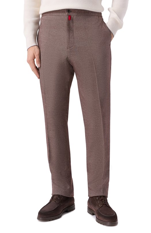 Брюки из хлопка и шерсти Kiton UPLACRK0131H01 Коричневый  UPLACRK0131H01 Фото 3