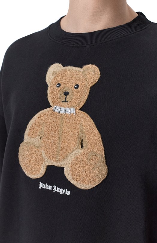 Хлопковый свитшот Palm Angels PMBA08HS26FLE009 Чёрный  PMBA08HS26FLE009 Фото 5