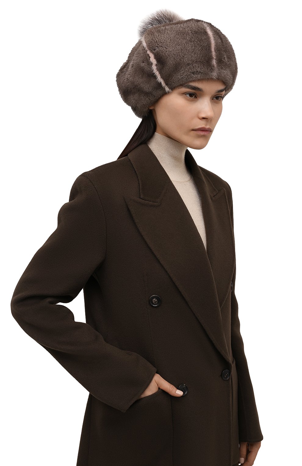 Берет из меха норки FURLAND серого цвета по цене 56100 руб., арт. 0170900110206600939, фото 2 Берет из меха норки FURLAND, арт. 0170900110206600939, фото 2