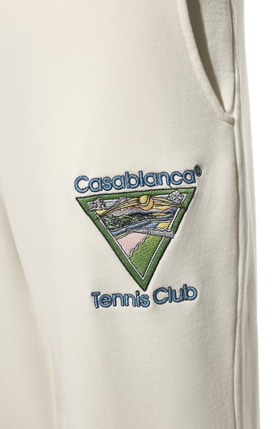 Хлопковые джоггеры CASABLANCA, арт. MS22-JTR-007 0FF-WHITE L00PBACK CASABLANCA TENNIS, фото 5