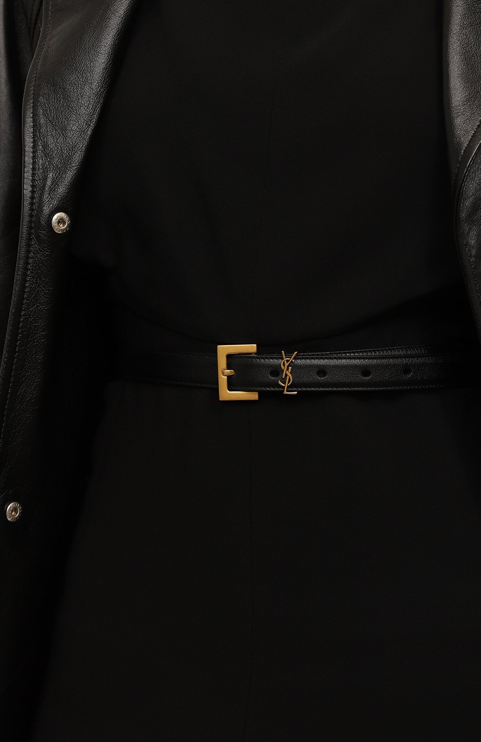 Кожаный ремень cassandre SAINT LAURENT, арт. 554465/B000W, фото 2