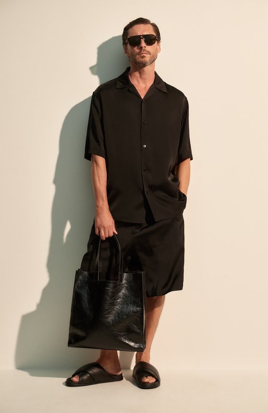 Кожаные шлепанцы Rick Owens RU01E5800/LLP Чёрный  RU01E5800/LLP Фото 8