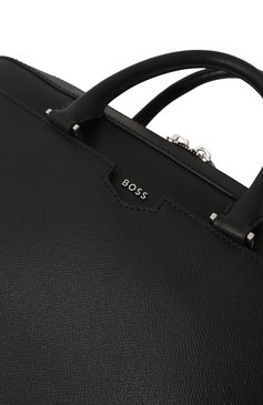 Мужская портфель BOSS черного цвета, арт. 50512094 | Фото 3 (Ремень/цепочка: На ремешке; Размер: large; Материал: Натуральная кожа; Сумки-технические: Портфели)