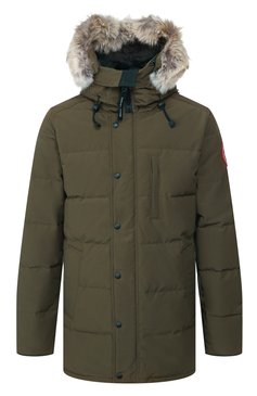 Мужская пуховик с меховой отделкой carson CANADA GOOSE хаки цвета, арт. 3805M | Фото 1 (Мужское Кросс-КТ: пуховик-короткий, Пуховик-верхняя одежда, Верхняя одежда; Рукава: Длинные; Материал внутренний: Не назначено; Длина (верхняя одежда): До середины бедра; Материал внешний: Синтетический материал; Материал сплава: Проставлено; Стили: Милитари; Материал подклада: Синтетический материал; Драгоценные камни: Проставлено; Материал утеплителя: Пух и перо; Статус проверки: Проверена категория)