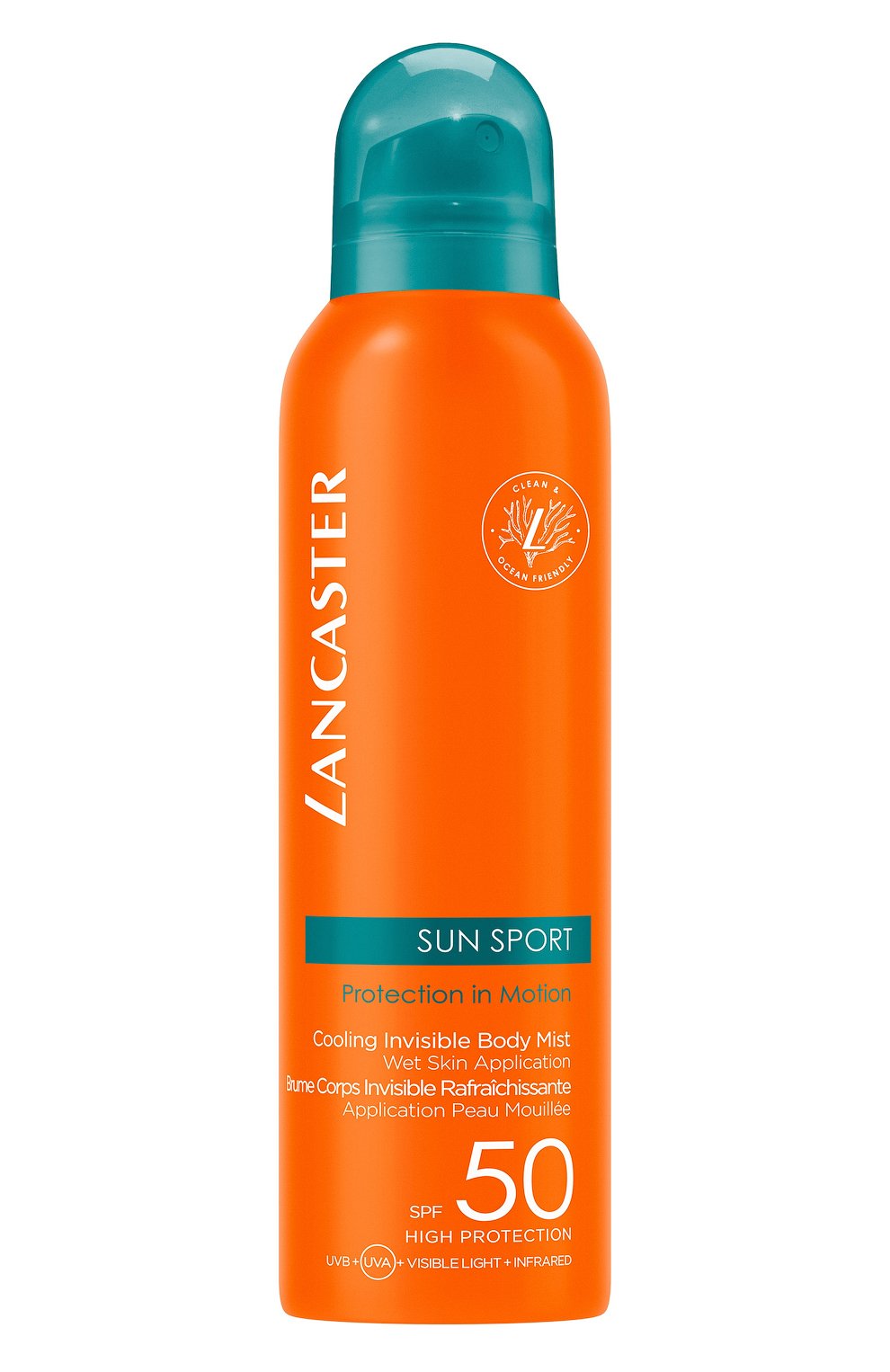 Солнцезащитный спрей для идеального загара sun sport cooling invisible body mist spf50 (200ml) LANCASTER, арт. 3616302514519, фото 1