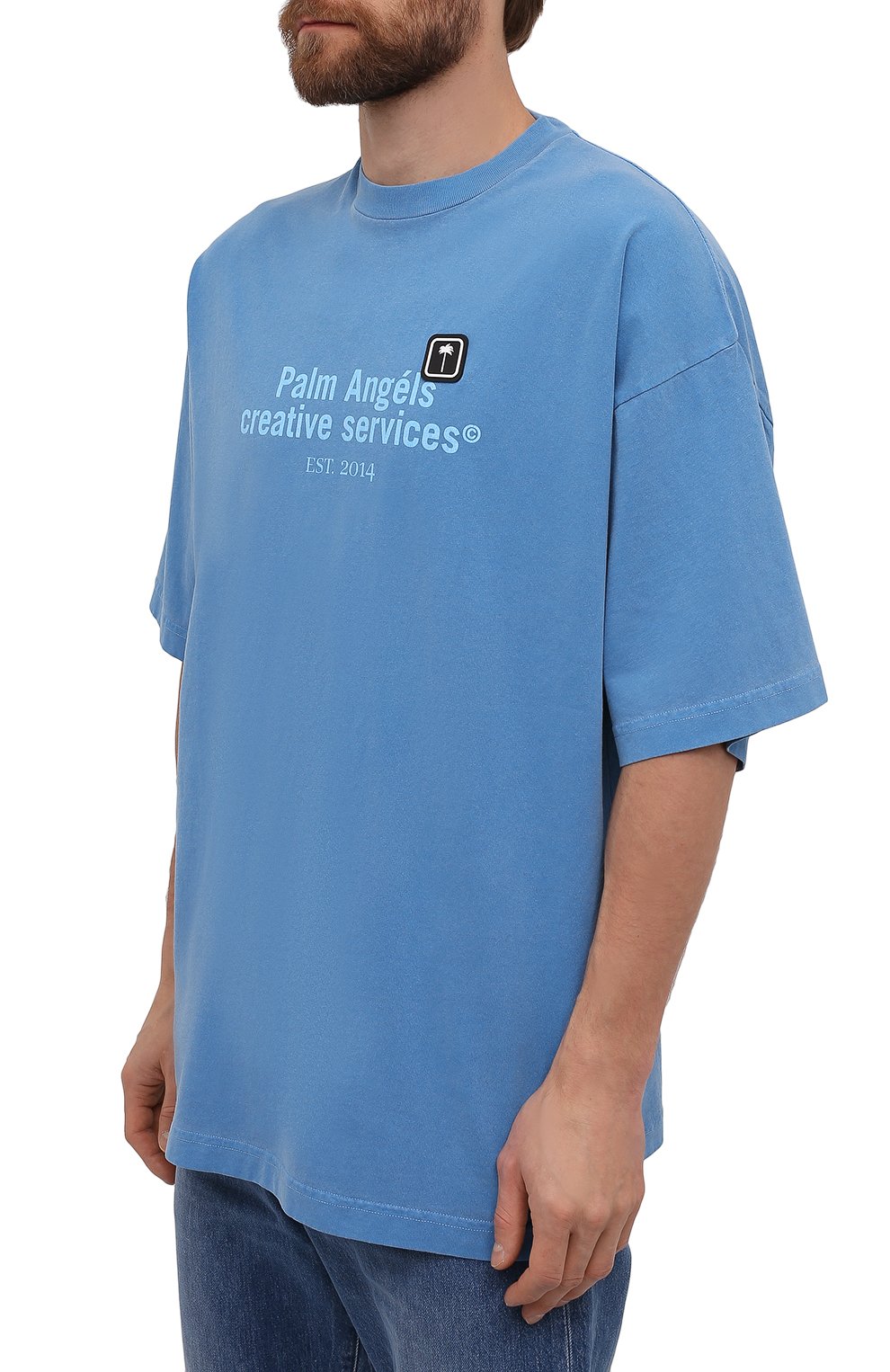 Хлопковая футболка PALM ANGELS, арт. PMAA066F21JER0024510, фото 3
