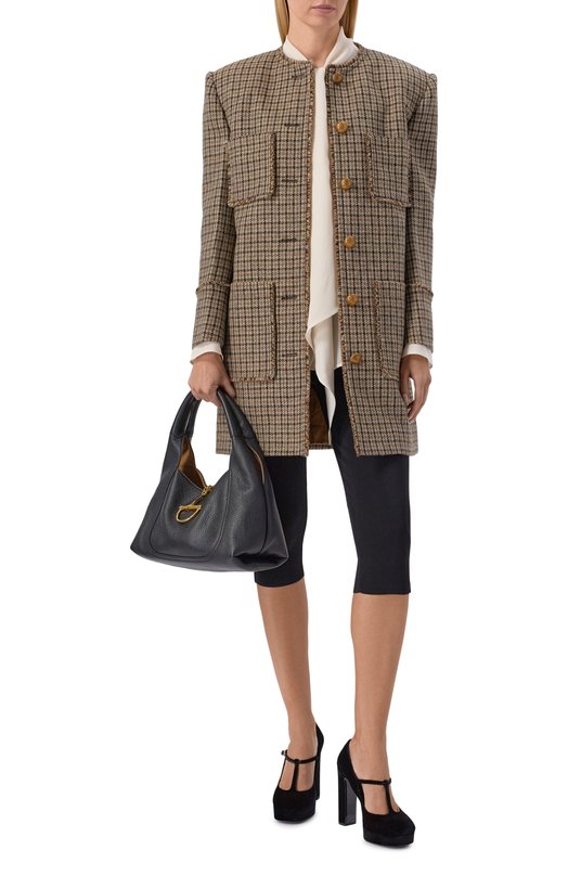 Шерстяное пальто Chloé CH26SMA14362 Коричневый  CH26SMA14362 Фото 2