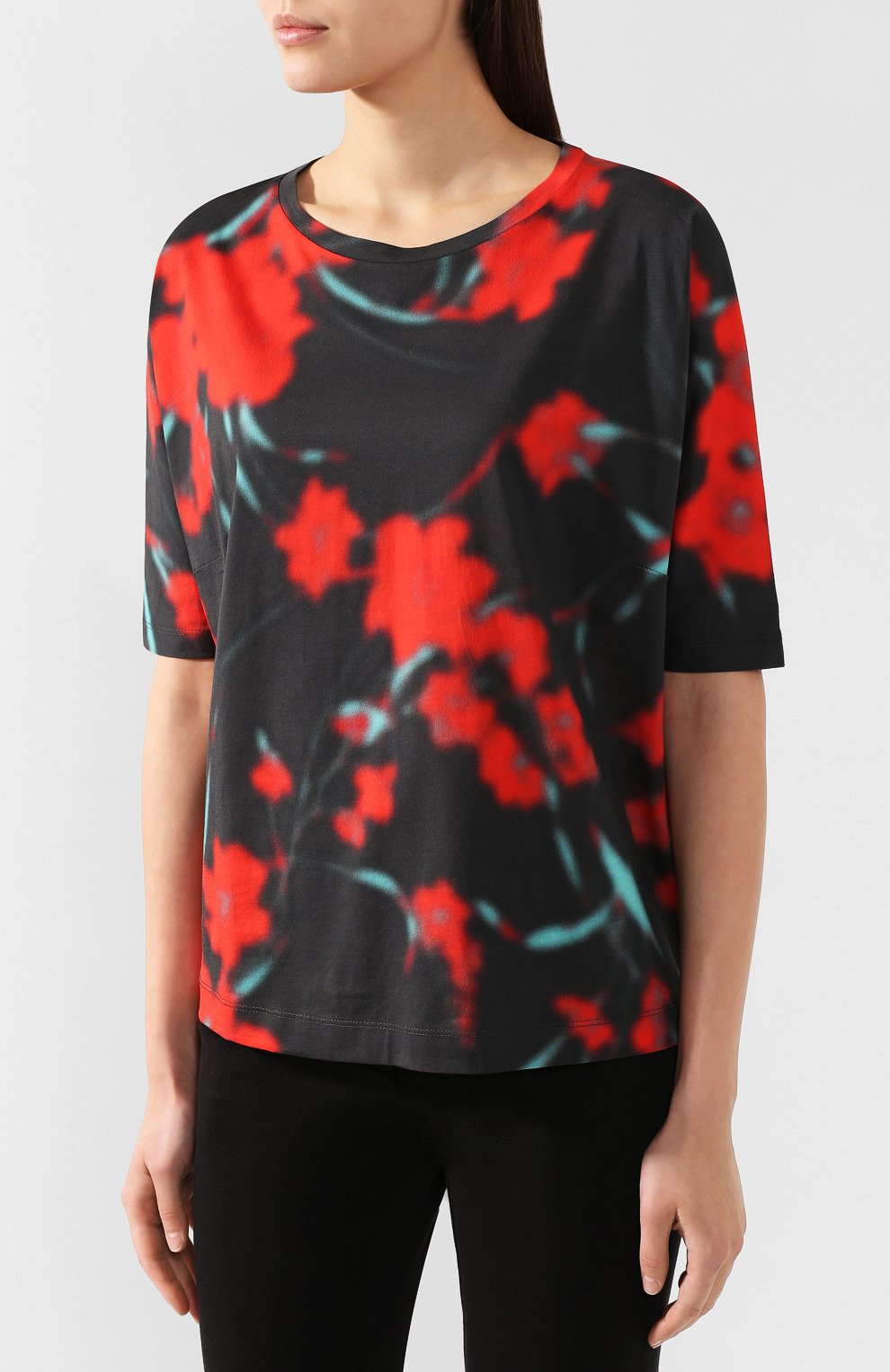 Хлопковая футболка DRIES VAN NOTEN красного цвета по цене 26200 руб., арт. 191-11193-7624, фото 3 Хлопковая футболка DRIES VAN NOTEN, арт. 191-11193-7624, фото 3