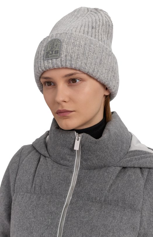 Шапка из шерсти и хлопка Parajumpers 25WPAHAHA32 Серый  25WPAHAHA32 Фото 2