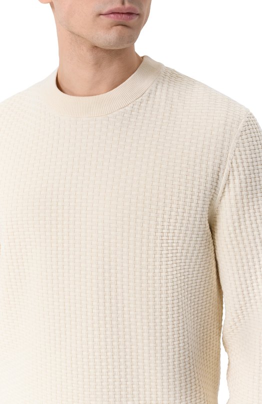 Хлопковый джемпер BOSS 50545283 Кремовый  50545283 Фото 5