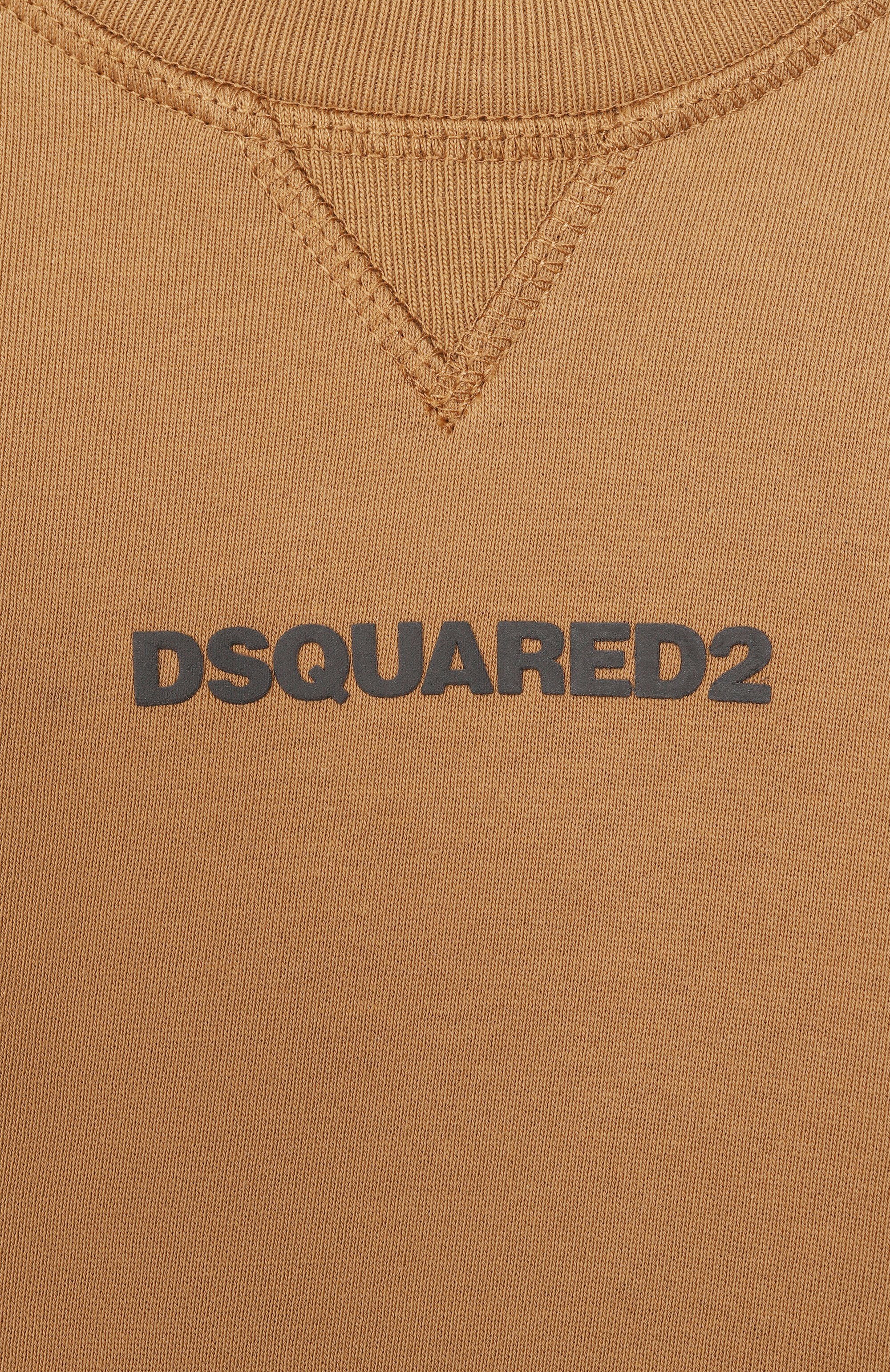Хлопковый свитшот DSQUARED2 коричневого цвета по цене 18150 руб., арт. DQ2739/D0094, фото 3 Хлопковый свитшот DSQUARED2, арт. DQ2739/D0094, фото 3