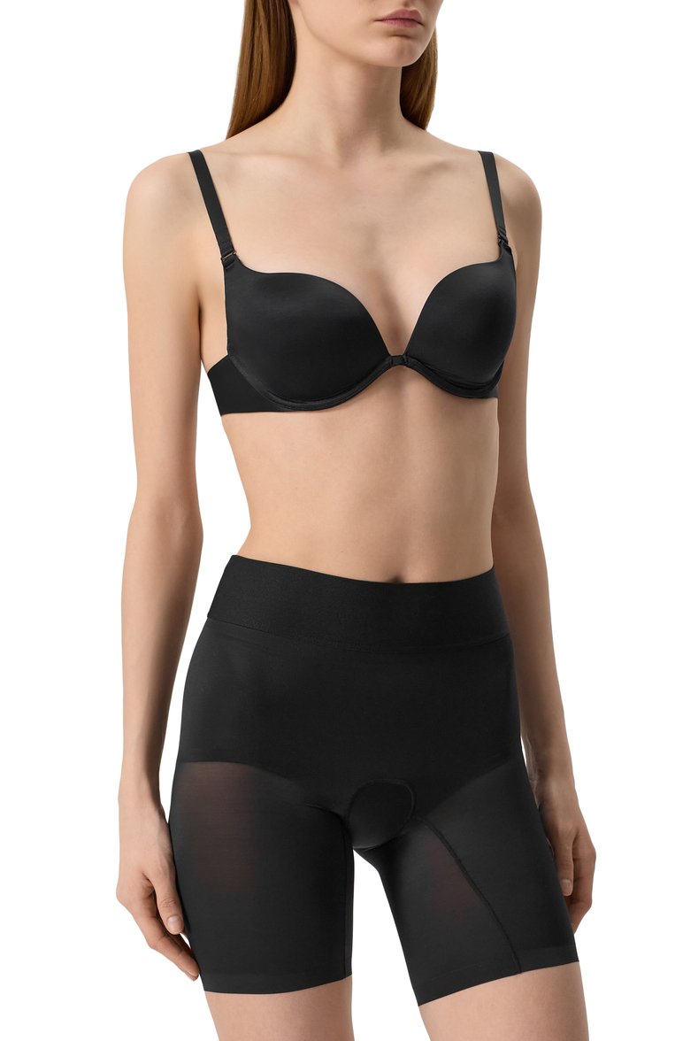 Женские шорты WOLFORD черного цвета, арт. 4W2011 | Фото 2 (Автоматизация состава: Проставлено; Материал внешний: Синтетический материал; Нос: Не проставлено)