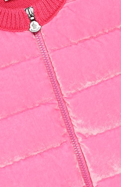 Шерстяной кардиган на молнии MONCLER ENFANT розового цвета по цене 43550 руб., арт. D2-954-94502-05-979CB/12-14A, фото 3 Шерстяной кардиган на молнии MONCLER ENFANT, арт. D2-954-94502-05-979CB/12-14A, фото 3