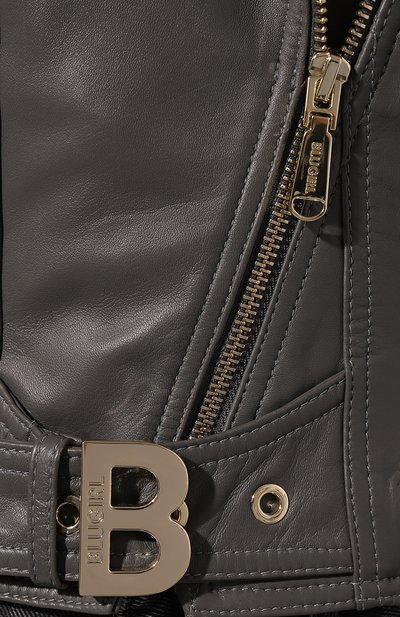 Кожаная куртка BLUGIRL серого цвета по цене 68300 руб., арт. RF4098/P0356, фото 5 Кожаная куртка BLUGIRL, арт. RF4098/P0356, фото 5