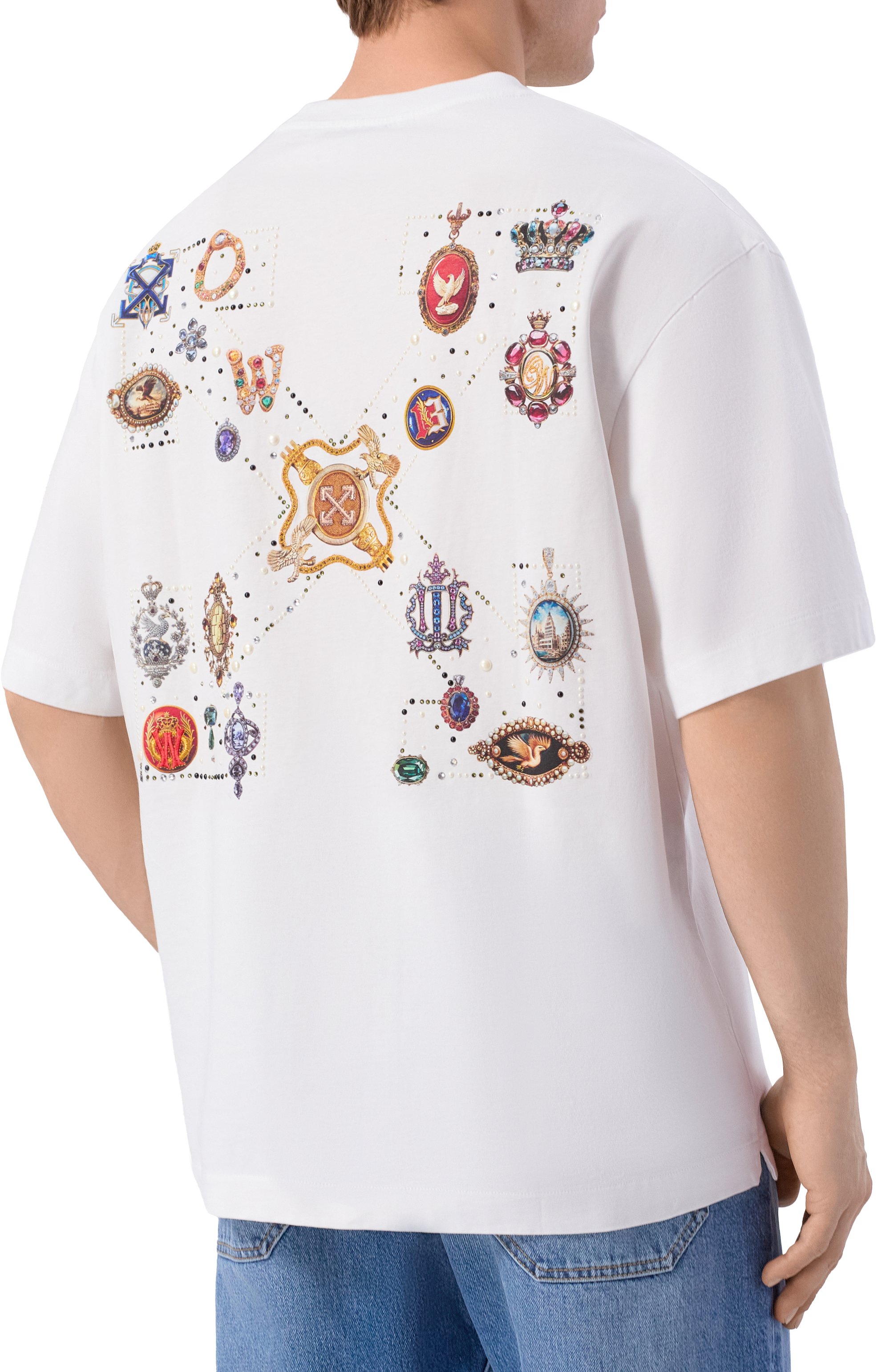 Хлопковая футболка OFF-WHITE, арт. 0MAA120S26JER003, фото 4