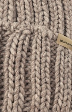 Женская шапка WOOLRICH бежевого цвета, арт. CFWWAC0196FRUF0766 | Фото 4 (Нос: Не проставлено; Материал сплава: Проставлено; Материал: Шерсть, Текстиль, Синтетический материал)