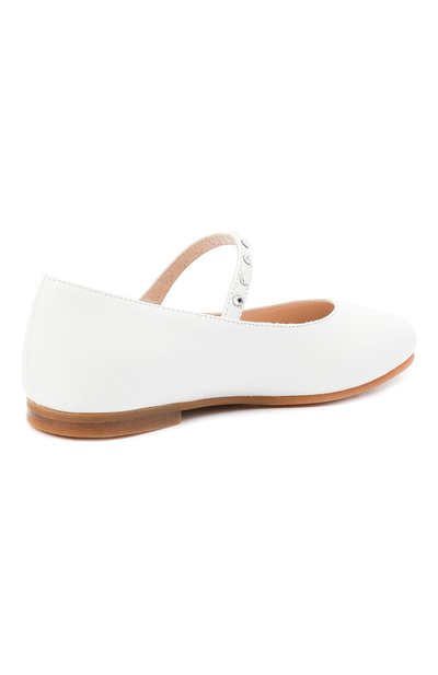 Кожаные балетки IL GUFO белого цвета по цене 23850 руб., арт. G313/VITELL0 NAPPAC0L0RS/31-34, фото 3 Кожаные балетки IL GUFO, арт. G313/VITELL0 NAPPAC0L0RS/31-34, фото 3