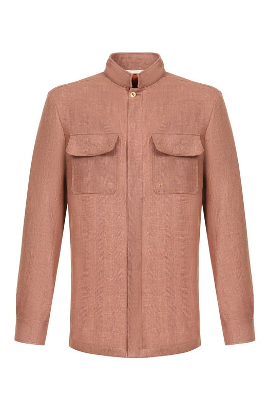 Куртка-рубашка изо льна и кашемира Stefano Ricci MDJ6100050/C167HA Коричневый MDJ6100050/C167HA
